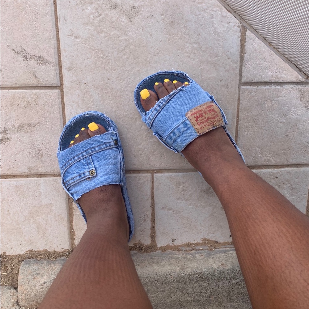 CUSTOM denim slides